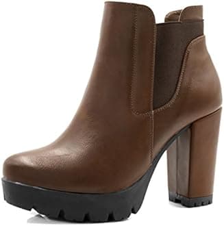 Allegra KWomen's Chunky High Heel Platform Ankle Boots