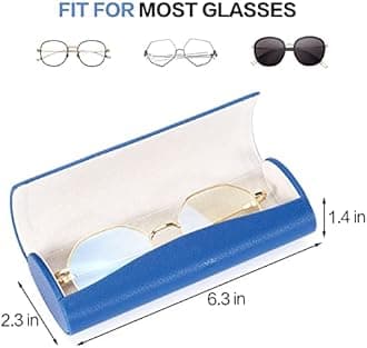 Vemiss Hard Glasses Case Lightweight Portable for Women Men, H-blue, M
