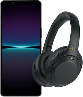 Sony Xperia 1 IV - 6.5 Inch 21:9 Wide 4K HDR OLED display - 120Hz Refresh rate - SIM Free - Dual SIM hybrid Smartphone + Free WH-1000XM4 Noise Cancelling Headphones - Black