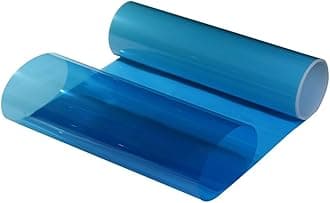 Transparent Decorative Film, Decorative Window Film Blue Window Tint Film Colored Window Film Adhesive Vinyl Sun Blocking Heat Control Film for Christmas School Home Decoration