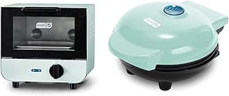 Dash DMTO100GBAQ04 Mini Toaster Oven Cooker for Bread, Bagels, Aqua & Mini Maker Portable Grill Machine + Panini Press for Gourmet Burgers, Sandwiches, Chicken + Other On the Go Breakfast, Aqua