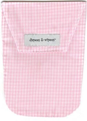 Diapees and Wipees Accessory Bag - Pink Gingham