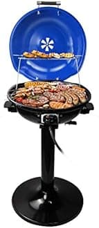Electric BBQ Grill Techwood 15-Serving Indoor/Outdoor Electric Grill for Indoor & Outdoor Use, Double Layer Design, Portable Removable Stand Grill, 1600W