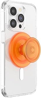 PopGrip Round for MagSafe - Adapter Ring for MagSafe in Set - Folding holder and stand for phones with interchangeable discs PopTop - Orange Zest