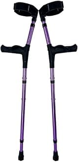 OrthoStix Purple Foldable Adult Forearm Crutches Adjustable 4-inch Full Cuff