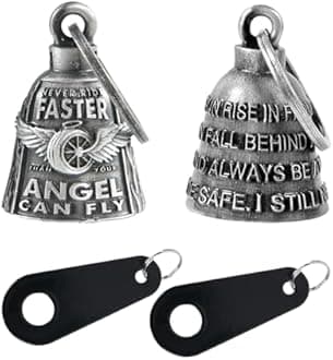 Motorcycle Bells for Bikers Guardian Angel Gremlin Bells for Motorcycle Rider Key Chain for Luck