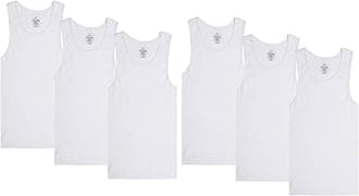 Efit 3-6 Pack Men's 100% Cotton A-Shirts Undershirt Plain Ribbed Tank Top