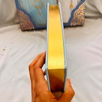 Decoret English Translate Thermo Leather Covered Quran, Tafta Prayer Mat and Breads Set |Quran Size:8x5.5x1.2 İnch / 20x14x3cm | Great Ramadan Gifts for Muslim Men and Women Gift(Blue, 1 Sets)