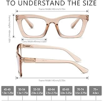 Oprah Style Stylis Women's Reading Glasses Blue Light Blocking Spring Hinge