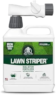 Turf Titan Lawn Striper Hose End – Iron & Nitrogen Fertilizer to Promote Dark-Green, Stripe-Defined Turfs – Kids & Pet Safe, Natural Lawn Fertilizer – Covers up to 8,000 Sq Ft