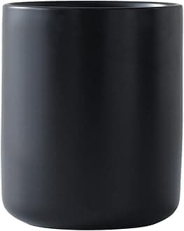 Black Kitchen Utensil Holder for Countertop, Matte Ceramic Cooking Utensil Crock for Counter Easy to Clean, Modern Spatula Holder for Farmhouse Décor 4.5×6.4 INCH