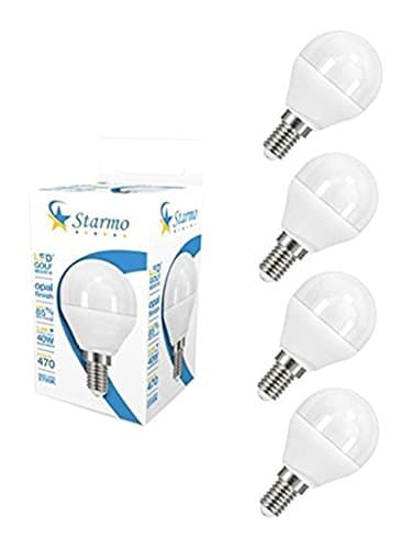 Starmo S9650COMP4 4 x E14 SES Golf LED Light Bulb 470lm Opal 5.9W40W Warm White 2700k