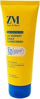 ZM Vitamin C UV Expert Daily Sunscreen SPF 30 PA +++ For Bright & Glowing Skin | UV Protection | For Dull Skin | Non-Greasy, Quick-Absorbing | UVA UVB Sun Protection | For Women & Men - 50 gm
