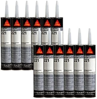 Lot of 12 SIKA Sikaflex 221 Multi-Purpose Mastic Glue - Black - 300ml