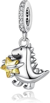 The dinosaur Dangle Charm 925 Sterling Silver,Jewelry Bead Gift for Women Bracelet&Necklace