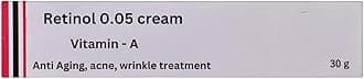 Retinol Cream 0.05 Vitamin A Repairs Fine Lines & Wrinkles, Scar Treatment, Age and Sun Spots, Anti-Aging Formula, 30g