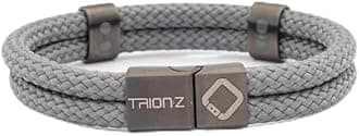 TRION:Z Zen Loop Duo Bracelets for Men and Women - Unisex Wristband (Medium, Charcoal)