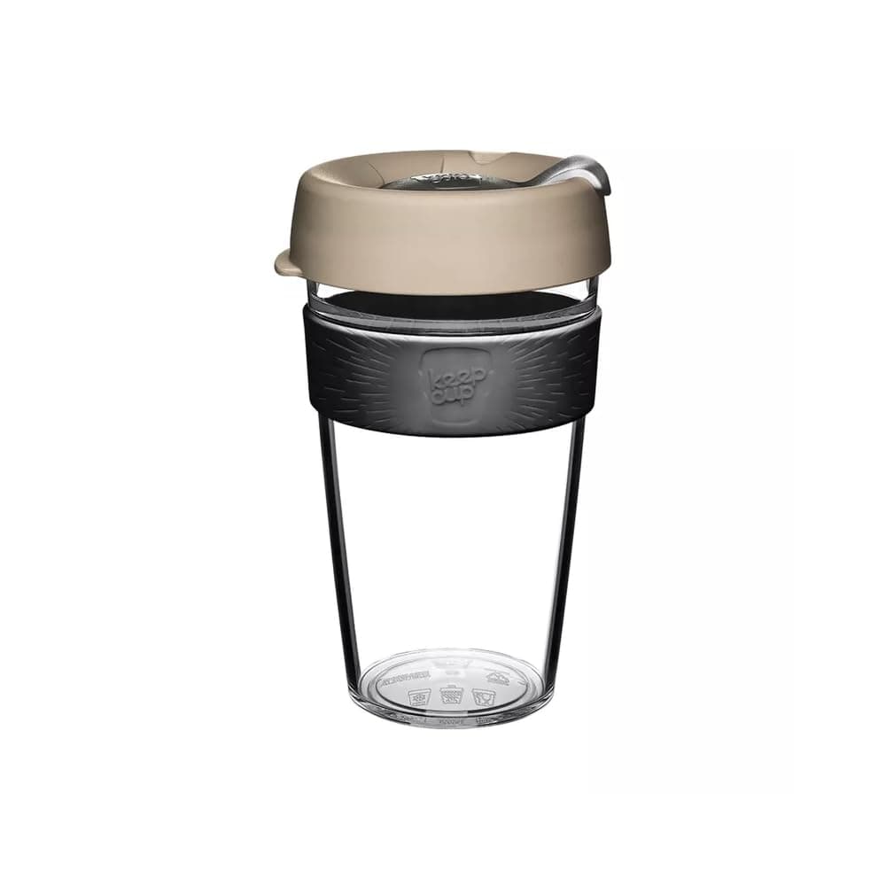 Original, Lightweight Plastic Reusable Coffee Cup with Splashproof Sipper Lid - 16oz/454ml - Milk