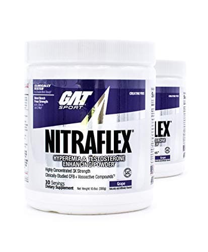 GAT Nitraflex Pre-Workout High-Intensity Training Formula 30 Servings (2-Pack) (Grape)