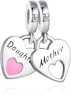 VALGACLS Mom Wife Daughter Love Heart Wedding Rings Charms 925 Sterling Silver Charms for Bracelets Necklace Valentine's Day Mother's Day Jewelry Charm for Women