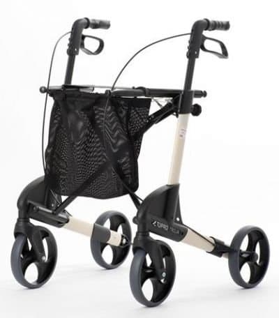 ToproTroja 4 Wheel Deluxe Rollator Walker Quartz Medium