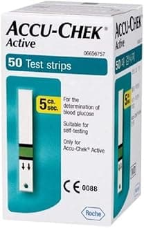 Active Test Strips | Pack of 50 Strips | For use with Accu-Chek Active Glucometer