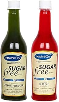 - Rose + Lemon Phudina - Sugar Free Syrups (Zero Calorie, Keto Friendly) 500 ml Each