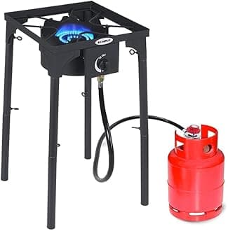 Camplux Propane Burner 130,000 BTU, Single Gas Burners, Outdoor Stove for Hom...