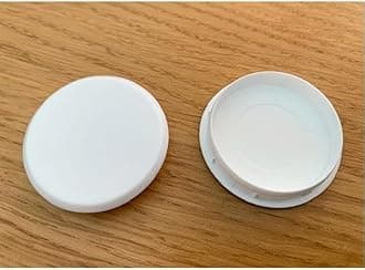 35mm White Hinge Hole Cover Caps - Kitchen Cabinets/Cupboard Doors (4 x White Hinge Hole Cap)