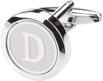 Dannyshi Men's Classic Stainless Steel Initial Cufflinks 26 Letters Business Wedding Shirts A-Z