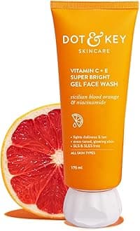 Vitamin C + E Super Bright Gel Face Wash For Glowing And Brightening Skin | All Skin Types| With Triple Vitamin C| Face Wash For Women & Men|175 Ml