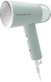 steamer for clothes, steam travel steamer, 2.2 oz tank capacity, foldable, easy steam, 1100 watts, ironing, green clothes steamer, day essentials