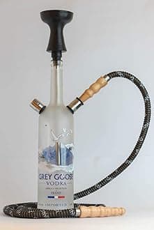 Smoke Station Grey Goose 1000 Grams Iron Hookah Shisha Pot Clear 12 inch Glass Hookah