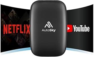 AutoSky WCPAA AI Box Lite Wireless CarPlay & Android Auto Adapter USB Plug & Play, Bluetooth & WiFi, hands-free calling, voice control, iOS & Android compatible, stable connection