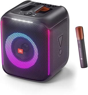 JBL PartyBox Encore Portable Indoor and Outdoor Party Speaker with Built-In Lights, IPX4 Splashproof Design, Deep Bass and 10 Hours of Playtime, Black
