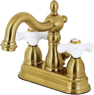 Kingston Brass KB1607PX 4 in. Centerset Bathroom Faucet, Brushed Brass