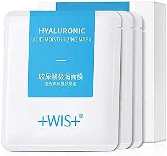 +WIS+Hyaluronic Acid Sheet Mask 5 EA with Hyaluronic Acid Serum and Vitamin B5, Hydrating Facial Mask for Dry Skin, Anti-Aging Mask to Plump and Repair Dehydrated Skin, Safe on Sensitive Skin