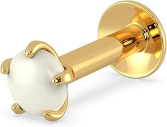 Malabar Gold & Diamonds 22KT | Pure Yellow Gold Pearl Nose Pin For Women