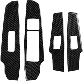 NVCNX Car Power Window Lift Switch Button Panel Cover Decal Compatible with Lexus ​IS250 2014 2015 / IS200t 2016 2017 / IS300 2016-2020 / IS350 2014-2020 Carbon Fiber Interior Trim Accessories Black