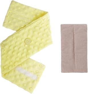 Colic and Gas Relief for Newborns and Infants, Flaxseed Heated Tummy Wrap, Baby Swaddling Belt with Soothing Warmth, Natural Relief for Upset Stomach in Babies and Toddlers, 0-3 Years, Yellow