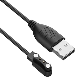 Magnetic Smart Watch Charger 2 pin 4mm Compatible, Nerunsa/dotn//Popglory/Ddidbi P66, Motast/Ordtop P32, Fitpolo/TOOBUR IDW19 etc(Black)