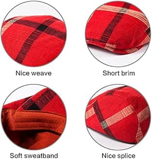 LADYBRO 2Pack Unisex Flat Cap Newsboy Hats for Men Women, Scally Cap Summer Hat for golf