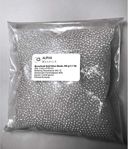 Alpha Nanotech Borosilicate Solid Glass Beads (4 mm, 0.5 kg / 1.1 lb)