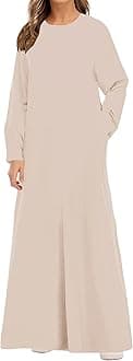 WSPLYSPJY Solid Color Zipper Abaya Muslim Dresses for Women Girls Pockets Islamic Prayer Clothes