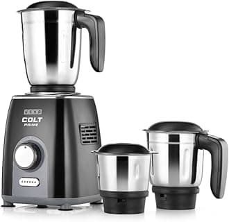 Colt Prime Mixer Grinder| 500W| Powerful 100% Copper Motor| Rust Resistant Stainless Steel Jars & Blades| Uniform Grinding with 3 Jars| 5 Years Motor Warranty
