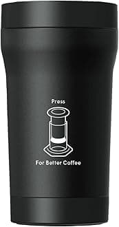 Stainless Steel Travel Coffee Tumbler - Double-Wall Insulation for Hot or Cold Drinks with a Splash-Resistant Lid and Built-In Filter Storage, Cup Holder Friendly - 16 oz, Black