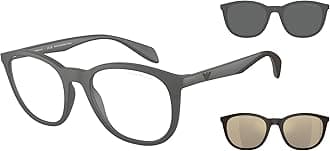 Women's Ea4211 Prescription Eyewear Frames with Two Interchangeable Sun Clip-ons Round