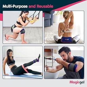 2 x Ice Packs for Sports Injuries with Adjustable Wrap-Around Strap | Flexible Ice Pack Set for Muscle Pain, Sciatica Relief and More | Reusable Cold Compress Kit with Hot and Cold Packs (Magic Gel)