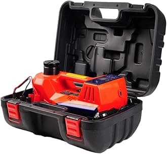 JANVITHA DC 12V Electric Hydraulic Car Jack with Digital Tire Inflator and LED Light Car Tyre Kit | Repair Tool Kit 4 in 1 Set | Weight Capacity 5 Ton |JCJDI5T (Height Upto 17.7 Inches)