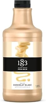 1883 Maison Routin White Chocolate Sauce 1.89L – Barista-Grade Beverage Base, Made in the French Alps, Perfect for Mochas, Lattes & Hot Chocolate, Vegetarian, Pump-Compatible Bottle